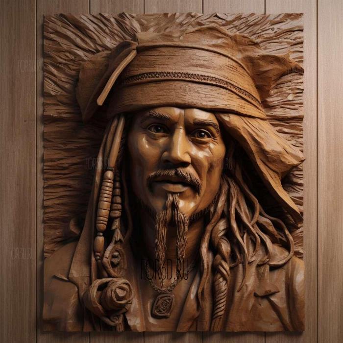 Jack Sparrow 2 stl model for CNC